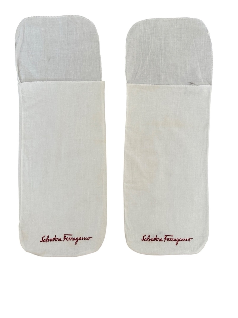 Salvatore Ferragamo White Cotton No-Show Sock Liners with Red Logo